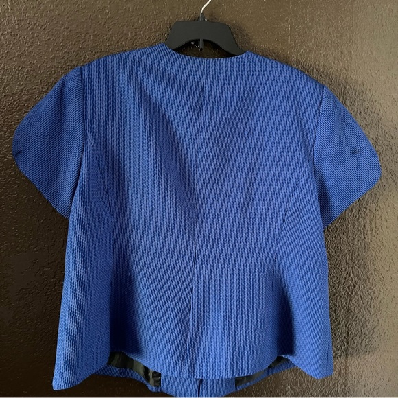 Blue & Blue Patterned Skirt Suit with Belt on Front, Isabella Women’s Suit 22W - Picture 10 of 15